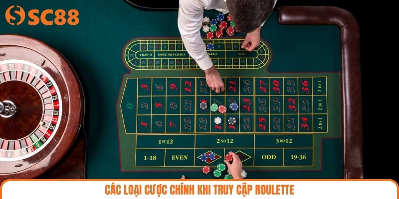 Các loại cược chính khi truy cập roulette